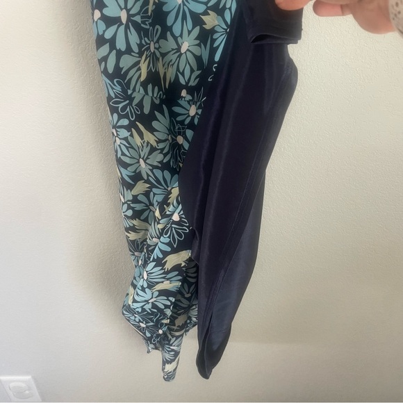 Express Floral Mini Dress Blue Black Spaghetti Strap Y2K Women Size 2 - Picture 7 of 11